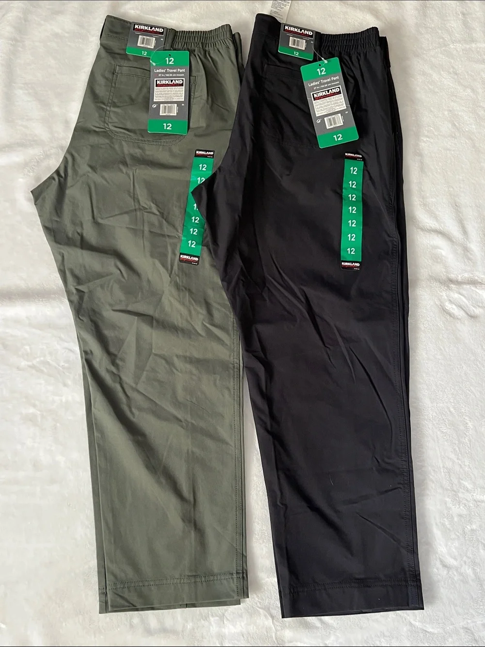 Kirkland Signature Chinos in Olive & Black size 12